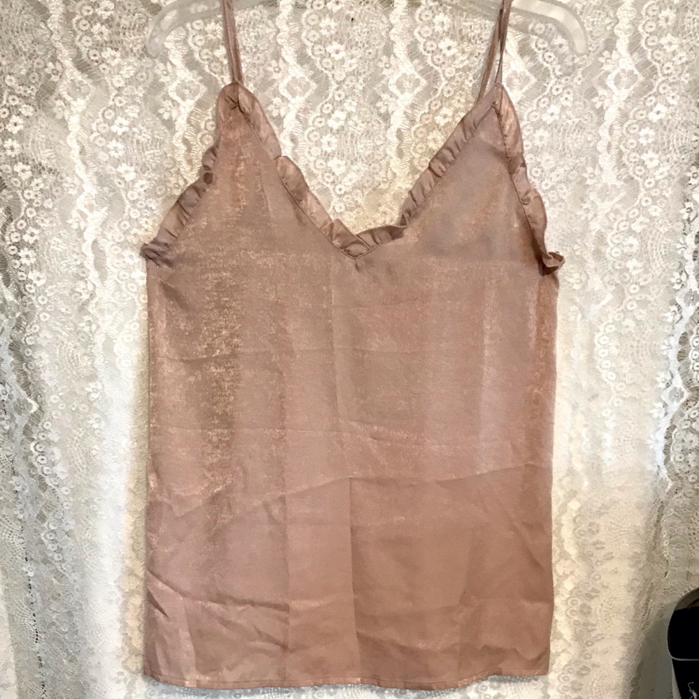 NWT Pink Ruffle Camisole Top- large